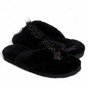 Ugg Fluff Flip Flop Black